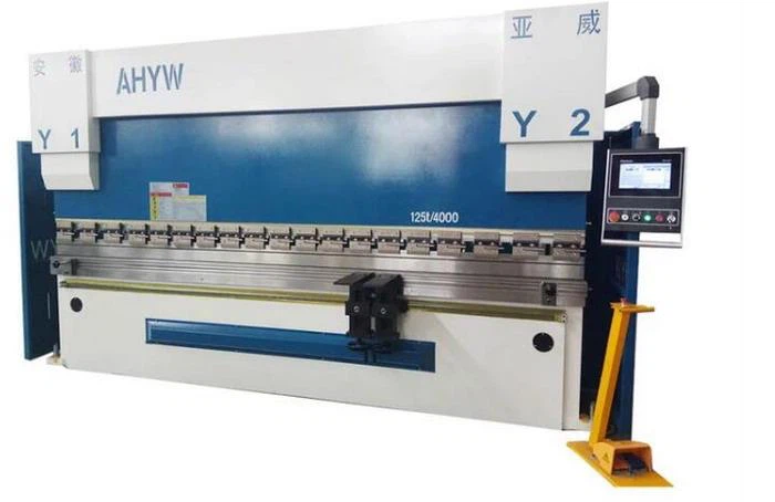 China Yawei 125T4M 4 axis cnc press brake DELEM DA53T Wila motorized crowning table